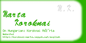 marta koroknai business card